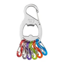 1 keyrack + s-biner moschettone collegato a 6 microlock in plastica grigio