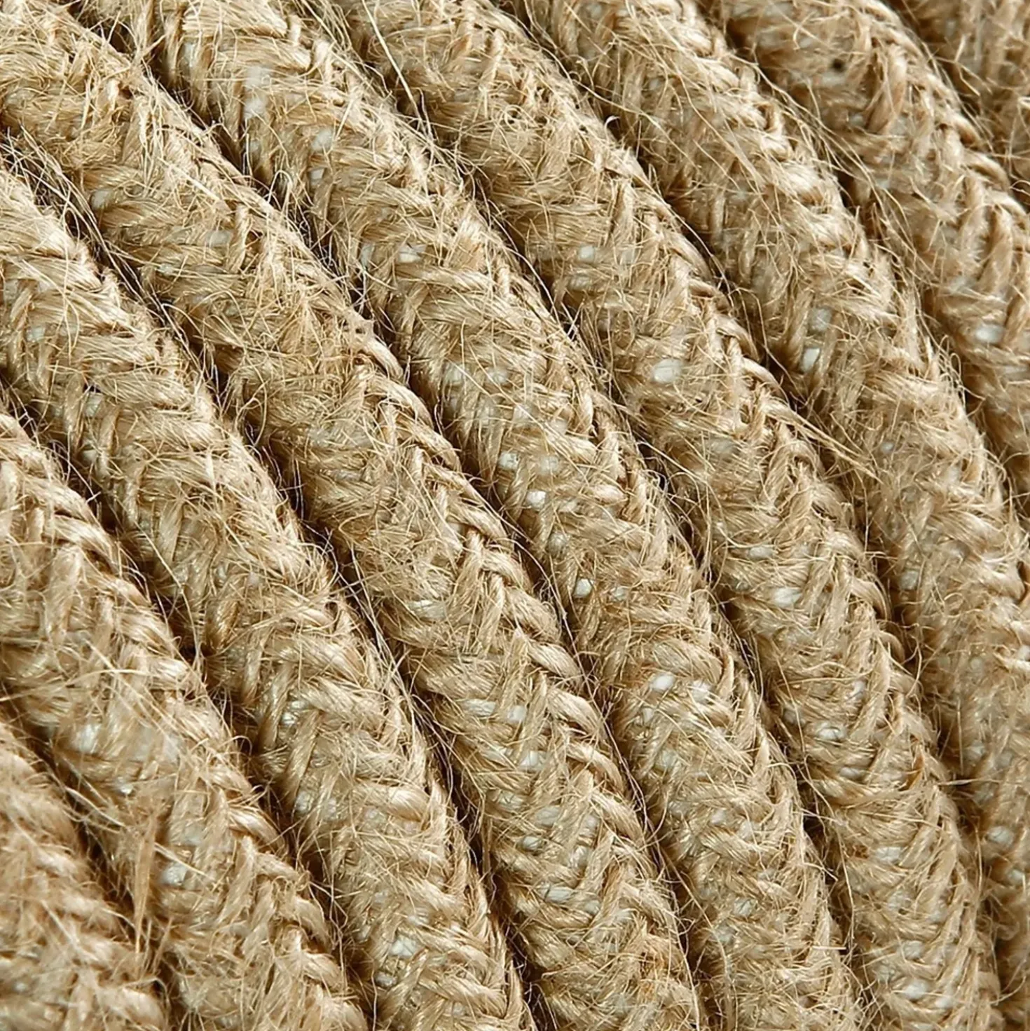 3 m cavo tessile rotondo 2 x 0,75 mm² juta