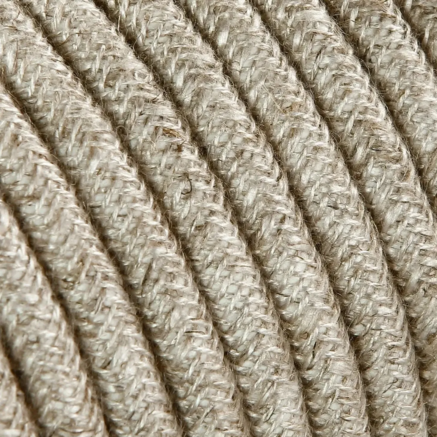 3 m cavo tessile rotondo 2 x 0,75 mm² beige