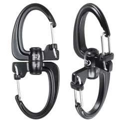 1 moschettone a doppia chiusura con corpo girevole nero 34x82x10 mm