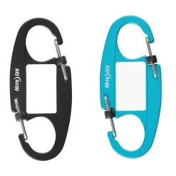 2 moschettoni Portachiavi con targhetta nero e azzurro