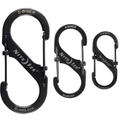 3 s-biner moschettoni di 3 dimensioni con chiusura bloccata nero