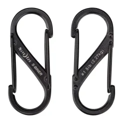 2 s-biner moschettoni doppi in acciaio inox nero