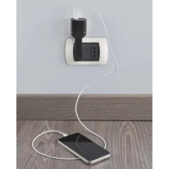 Adattatore flat USB con spina 10A nero