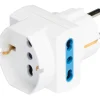 Adattatore multiplo spina franco / tedesco e 3 prese bianco