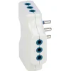 Adattatore Spaziozero spina 10A 2P+T e 3 prese 10A 2P+T bianco