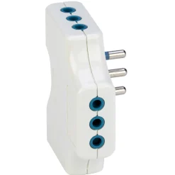 Adattatore Spaziozero spina 10A 2P+T e 3 prese 10A 2P+T bianco