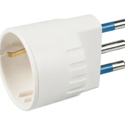 Adattatore spina 16 A 2P+T e presa tedesca colore bianco