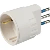 Adattatore spina 10 A 2P+T e presa tedesca colore bianco