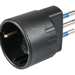 Adattatore spina 10 A 2P+T e presa tedesca colore nero