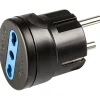 Adattatore spina 16 A (stand.franco/tedesco) e presa bivalente nero