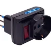 Adattatore spina piccola 10A prese grandi/piccole nero
