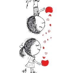 Adesivo da parete Love is 2 fogli 15x31 cm