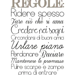 Adesivo da parete Regole 47x67 cm