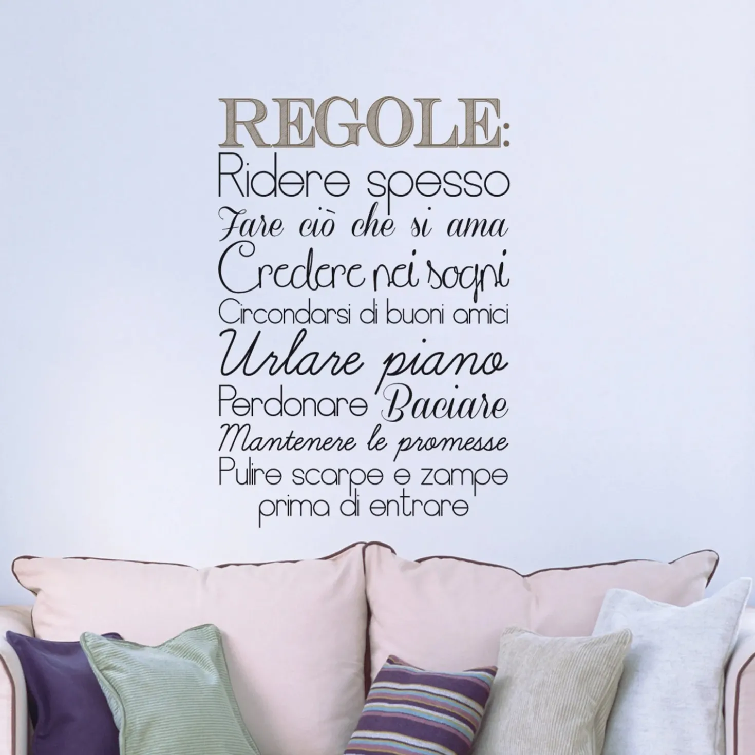 Adesivo da parete Regole 47x67 cm