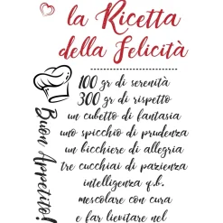 Adesivo da parete Ricetta felicità 47x67 cm