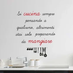Adesivo da parete Si cucina 47x67 cm