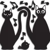 Adesivo decorativo in gomma Cat Silhouette 31x31 cm