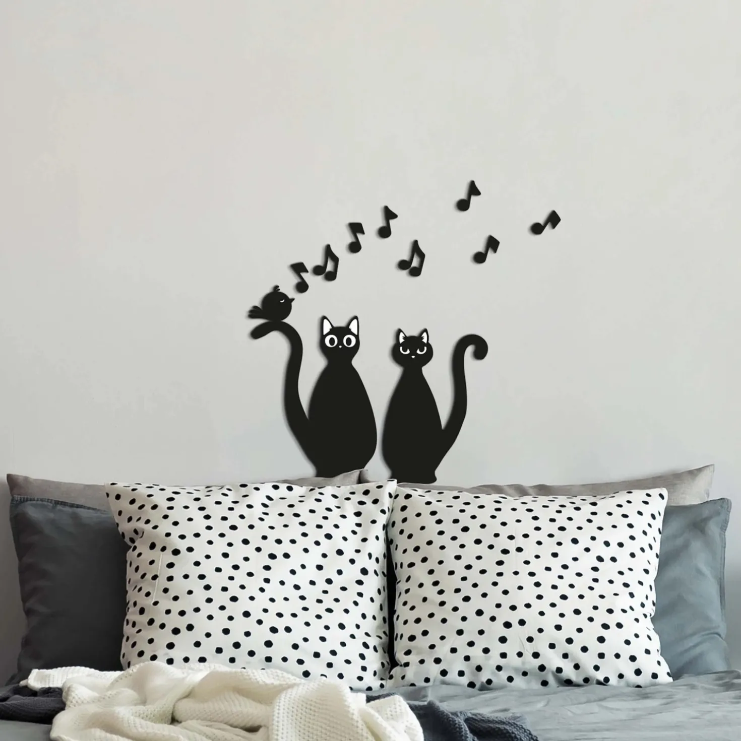 Adesivo decorativo in gomma Cat Silhouette 31x31 cm