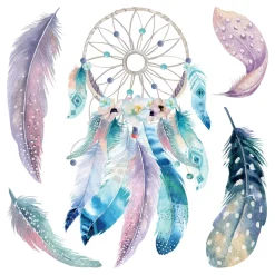 Adesivo decorativo per parete Watercolour dreamcatcher 31x31 cm