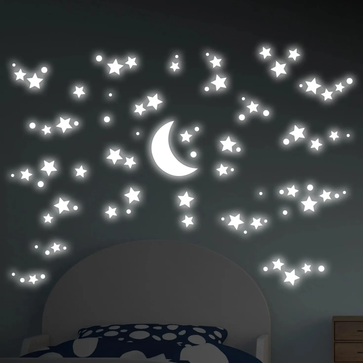 Adesivo decorativo per parete Starry Night Glow 47x67 cm
