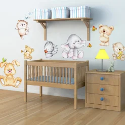 Adesivo murale Cute Animals 2 fogli 47 x 67 cm