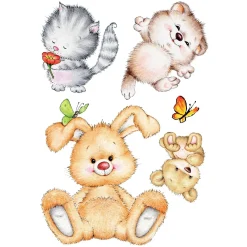 Adesivo murale Cute Animals 2 fogli 47 x 67 cm
