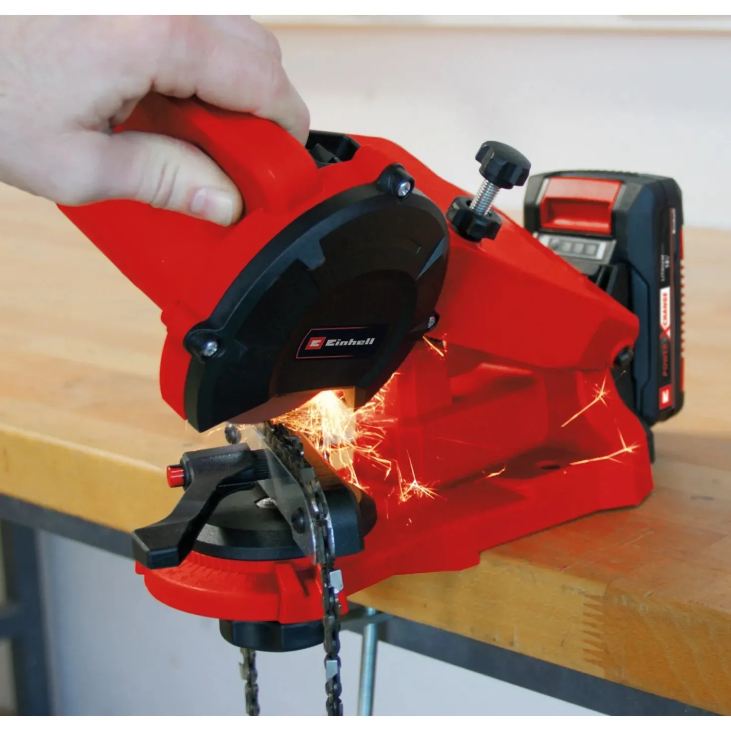 Affila catene motosega a batteria Einhell GE-CS 18 Li-Solo Ø 10,8 cm 18 V