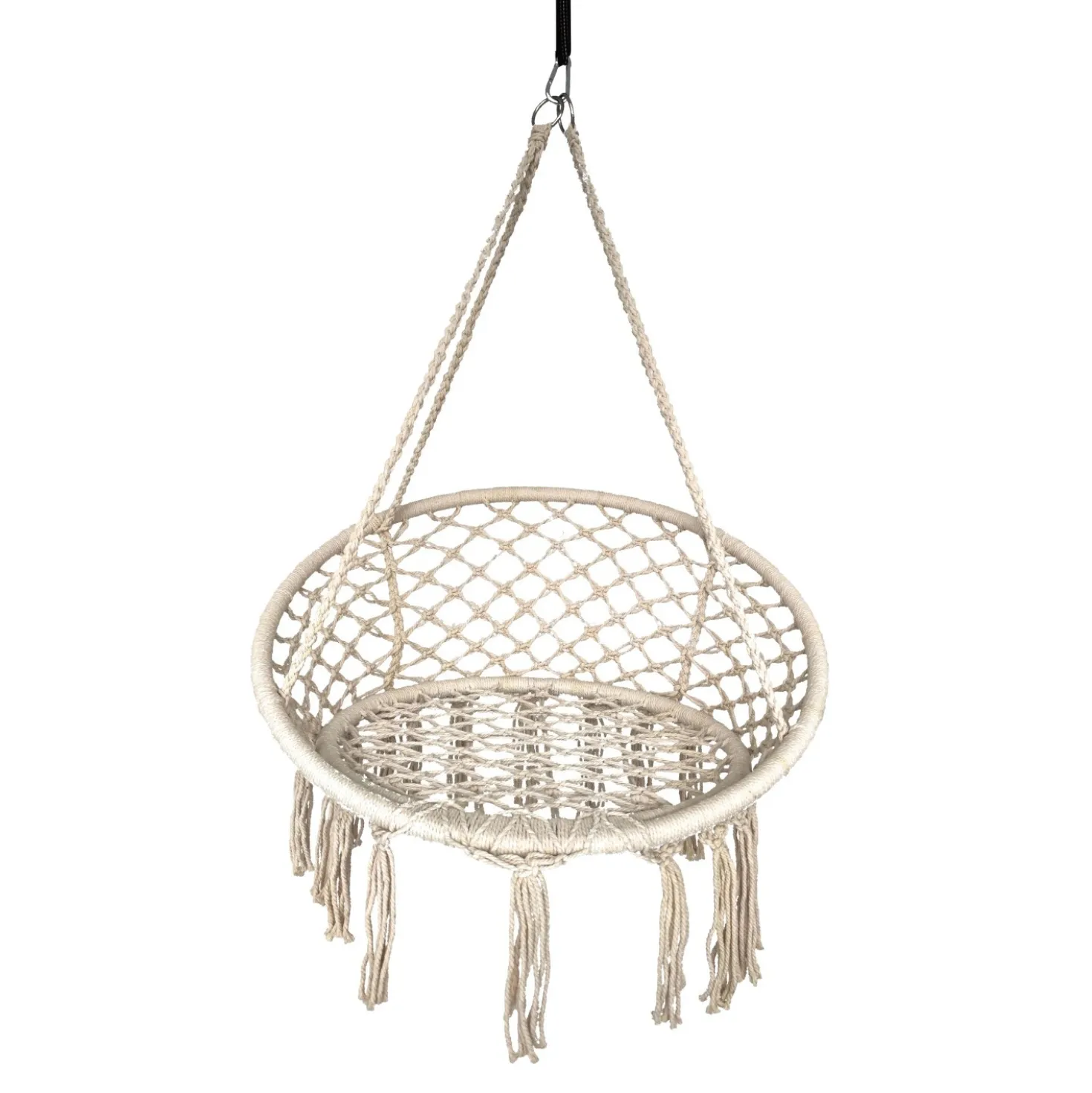 Amaca in cotone e acciaio con frange decorative 80x60 cm