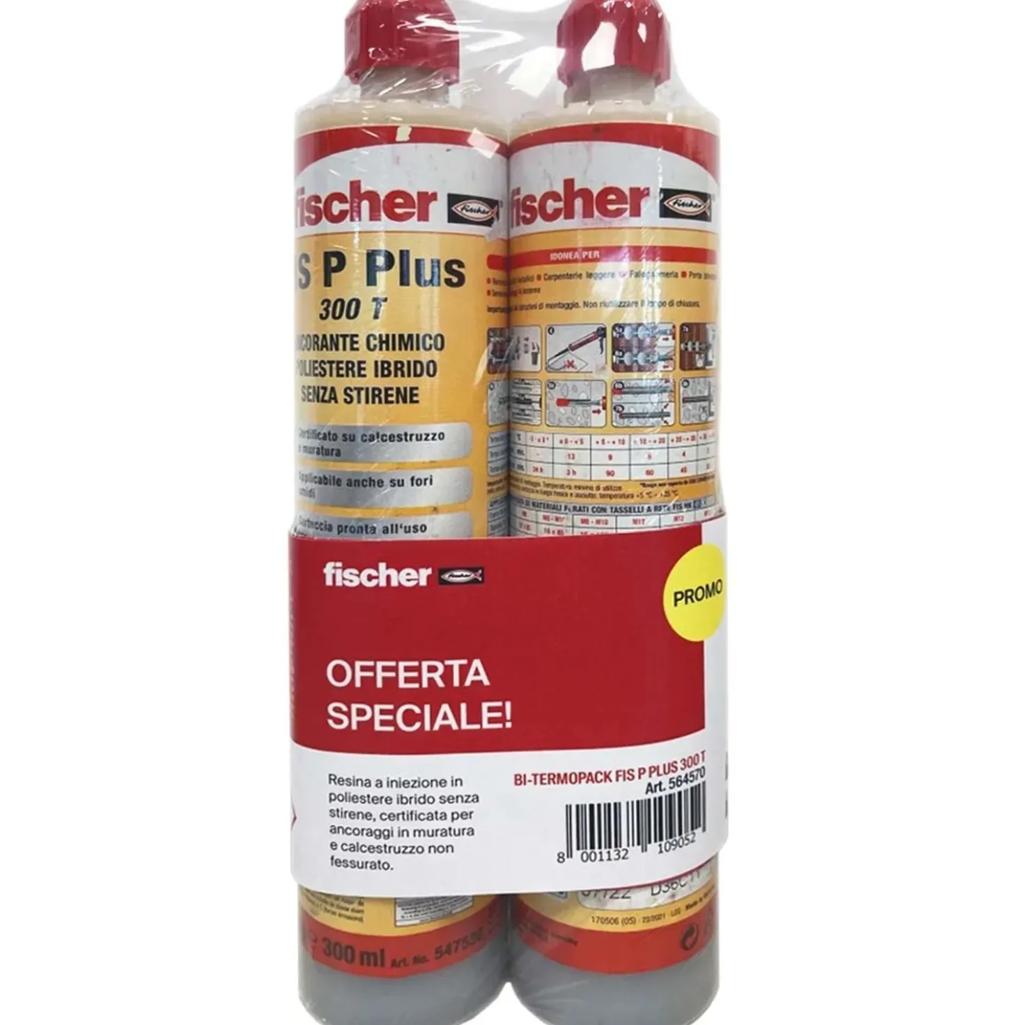 Ancorante chimico a iniezione Fischer Bi-pack P PLUS