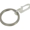 Anello piatto con gancio per bastone tenda argento Ø 4 cm 10 pz