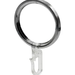 Anello piatto con gancio per bastone tenda cromo Ø 4 cm 10 pz