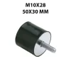 Antivibrante piede maschio M10x28 mm e misura 50x30 mm