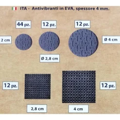 Antivibranti neri in EVA diverse misure 92 pz