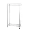 Appendiabiti in acciaio cromato con ruote 91x46 cm H 165 cm
