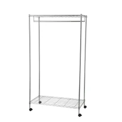 Appendiabiti in acciaio cromato con ruote 91x46 cm H 165 cm