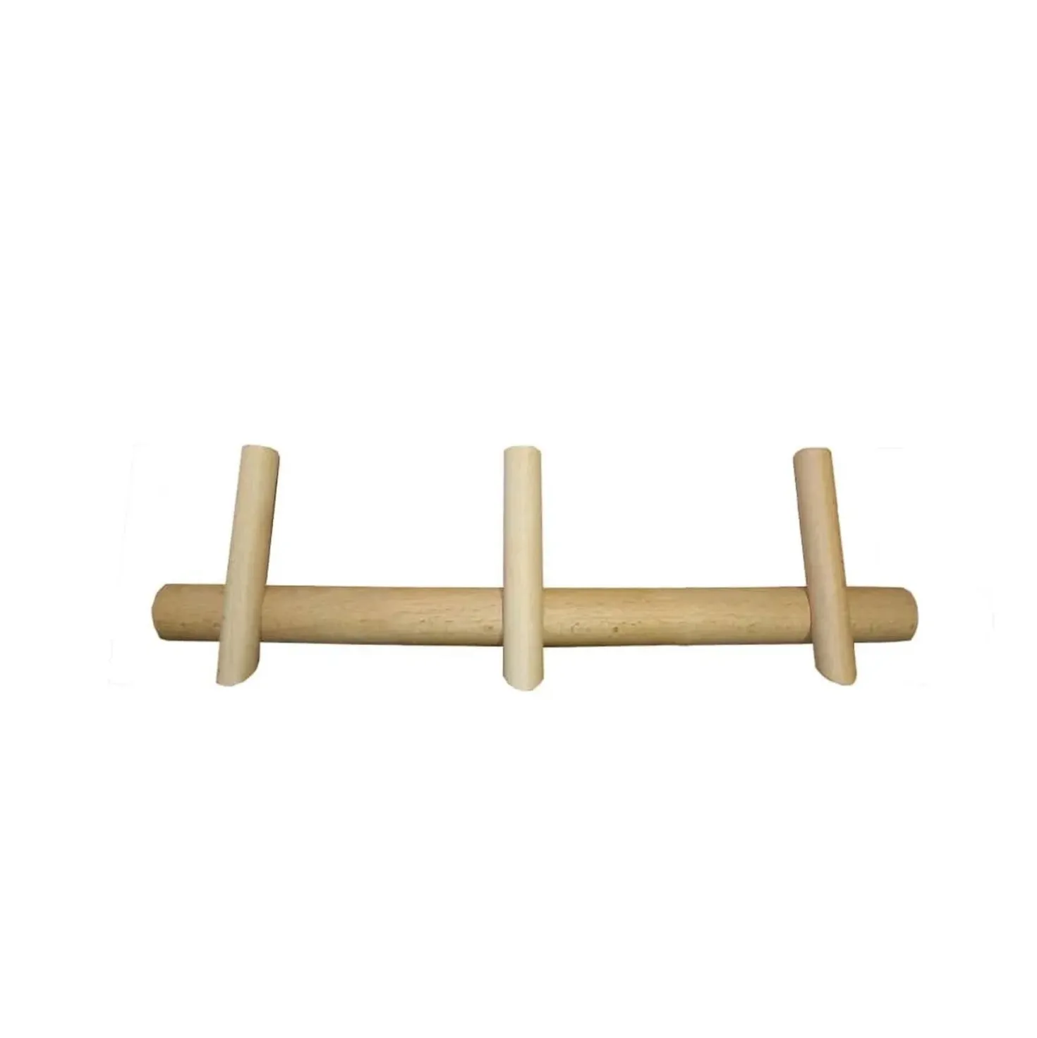Appendiabiti in legno 3 posti tinto naturale L 35 x H 5 x P 5,5 cm