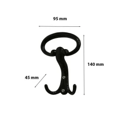 Appendiabiti in zama nero verniciato