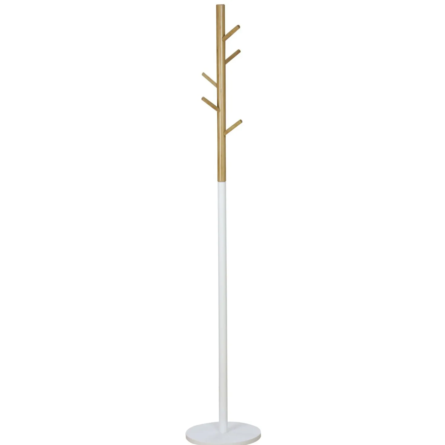 Appendiabiti MDF in legno di pino e bambù 30x30x170 bianco