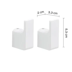 Appendiabiti Pirenei in acciaio inox bianco opaco 2 pz