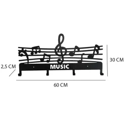 Appendiabito in ferro Music nero opaco