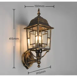 Applique da esterno up in alluminio Volturno E27 IP44 H 41 cm