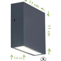 Applique LED da esterno Gemini 750 lm 4000 K grigio