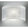 Applique LED da parete Bridge-1AG in vetro bianco E27 da 8W D.20x32x8,5 cm