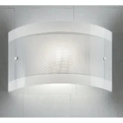 Applique LED da parete Bridge-1AG in vetro bianco E27 da 8W D.20x32x8,5 cm