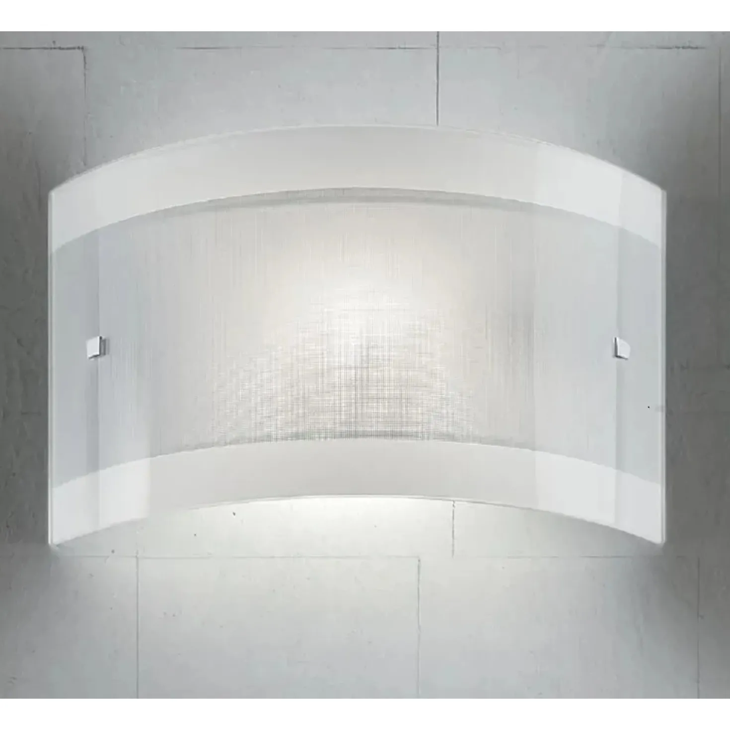 Applique LED da parete Bridge-1AG in vetro bianco E27 da 8W D.20x32x8,5 cm