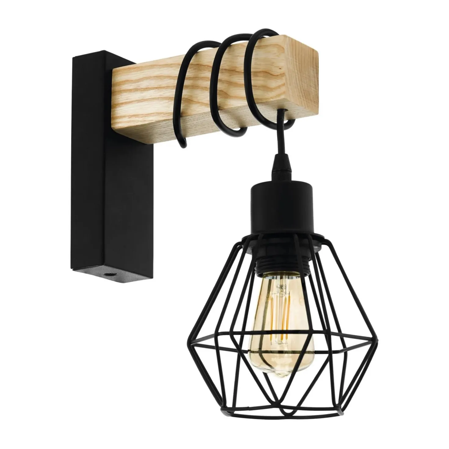 Applique Townshend 14x24 cm nero - marrone