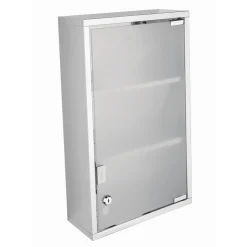 Armadietto con chiave Today in acciaio inox e vetro 27x57x12 cm