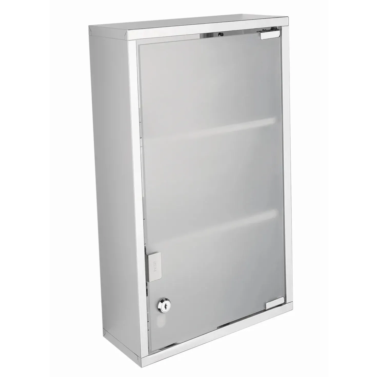 Armadietto con chiave Today in acciaio inox e vetro 27x57x12 cm