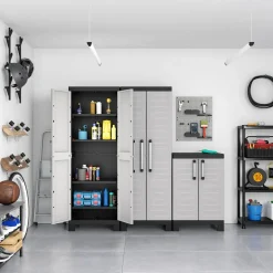 Armadio alto in plastica Keter Detroit Grigio chiaro 182x65x45 cm
